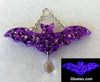 Purple Bat with Black Bat Moon & Star Mix inside Glow in the dark Decor Suncatcher