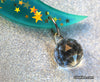 Slim Crescent Moon with Gold Metallic Stars & Suncatcher Crystal