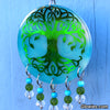 Tree of Life Glow in the dark Round Decor Green Metallic Suncatcher