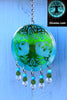 Tree of Life Glow in the dark Round Decor Green Metallic Suncatcher