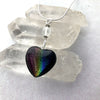 Dichroic Rainbow Glass Heart with Glow Glass Necklace
