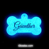Custom Pet Name Glow in the dark Dog Bone for Collars