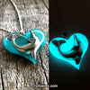 Dolphin Heart Glow in the dark Necklace