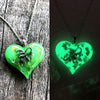 Silver Dragon inside Lula Heart glow in the dark necklace