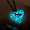 Dragonfly Lula Heart Glow in the dark necklace