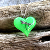 Dragonfly Lula Heart Glow in the dark necklace