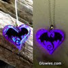 Dragon Wings Heart Glow in the dark Necklace