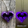 Dragon Wings Heart Glow in the dark Necklace