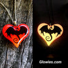 Dragon Wings Heart Glow in the dark Necklace