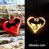 Dragon Wings Heart Glow in the dark Necklace
