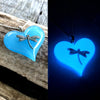 Dragonfly Lula Heart Glow in the dark necklace