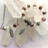 Earthy Feather Glow Glass Necklace