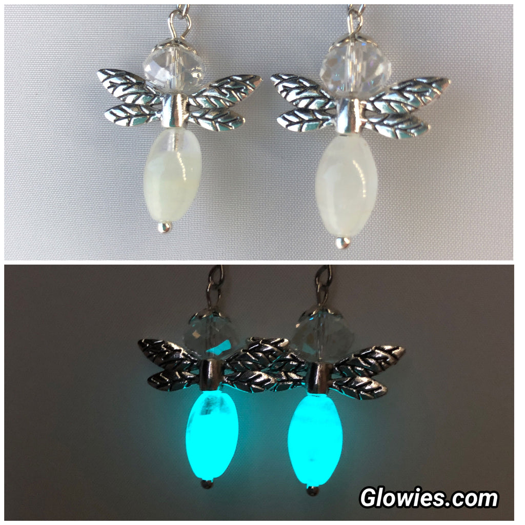 Glowies Glow Jewelry Art & Decor - Firefly Glow in the Dark Crystal Earrings