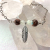 Earthy Feather Glow Glass Necklace