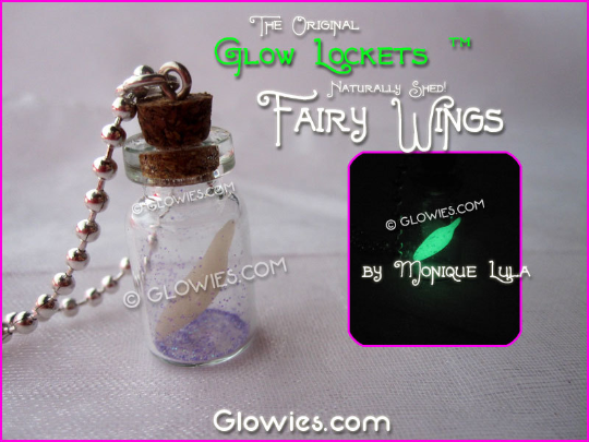 Glowies Glow Jewelry Art & Decor - Naturally Shed Fairy Wings Glow