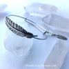 Adjustable Feather Bangle Bracelet with Feather Charm