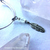 Adjustable Feather Bangle Bracelet with Feather Charm