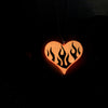 Hot Rod Flames Heart glow in the dark necklace