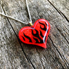 Hot Rod Flames Heart glow in the dark necklace