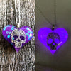 Skull Glow in the dark Lula Heart Necklace