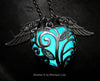 Flying Rose Wing Glowing Heart of Winter Necklace