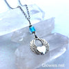 Flying Heart with Wings Galaxy Glow Glass Necklace