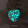 Flying Rose Wing Glowing Heart of Winter Necklace