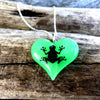 Frog glow in the dark Lula Heart Necklace