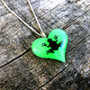 Frog glow in the dark Lula Heart Necklace