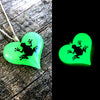 Frog glow in the dark Lula Heart Necklace