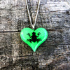 Frog glow in the dark Lula Heart Necklace