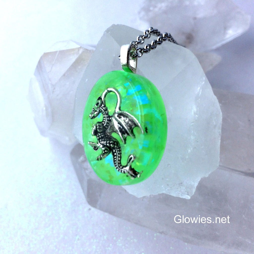 Frozen Dragon Glow Opal Necklace