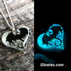 Dragon Wings Heart Glow in the dark Necklace