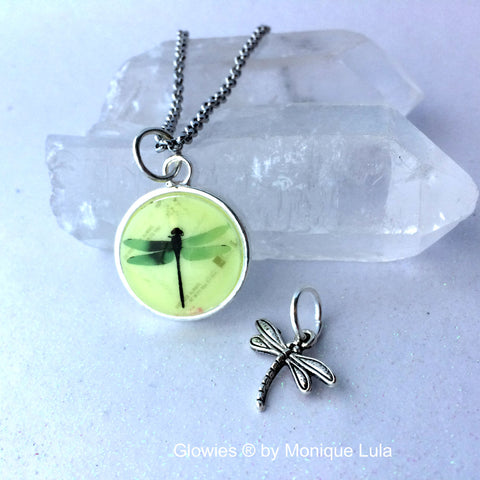 Dragonfly Glow Necklace with Dragonfly Charm