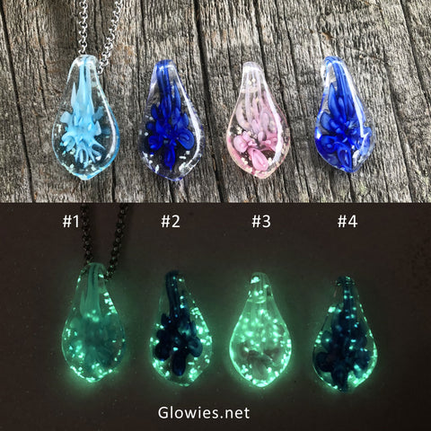 Glass Galaxy Glow Tear Necklace