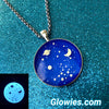 Space Galaxy Metallic Planets Glow in the dark Necklace
