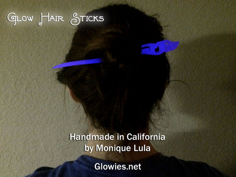 Handmade Glow in the dark Hair Stick