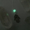 Hamsa Hand Glow Glass Necklace