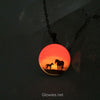 Sunset Horses Glow Art Necklace