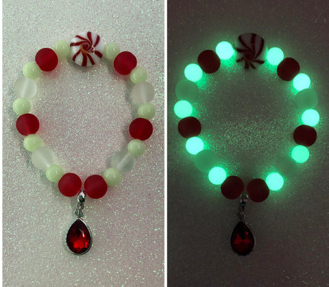 Peppermint Beaded Glowie Bracelet