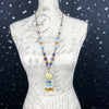 Triple Moon Goddess and Stars Long Necklace