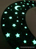 Glowie Beaded Decor Moon Full Galaxy Moon Stars Green on Black Holographic