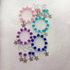 Frosted Glass Star Bracelet and Earrings Set