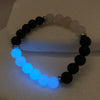 Black and White Jade Lava Beaded Glowie Bracelet