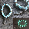 Earthy Feather Glow Glass Stretch Bracelet