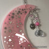 Glowie Beaded Decor Moon Pink Silver Stars Quartz