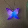 Purple Blue and White Opal Glowie Butterfly Pendant