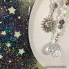 Glowie Beaded Decor Moon Green Black Galaxy Quartz