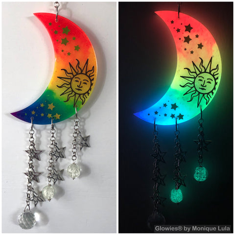Glowie Beaded Decor Rainbow Moon