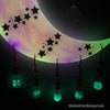 Glowie Beaded Decor Moon #11 Orange Pink Stars